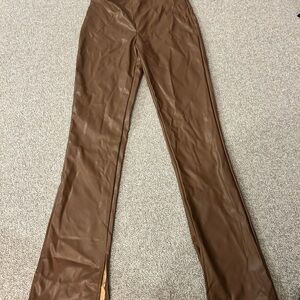 H&M Divided Tan Faux Leather Pants